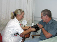 a photo of patient training